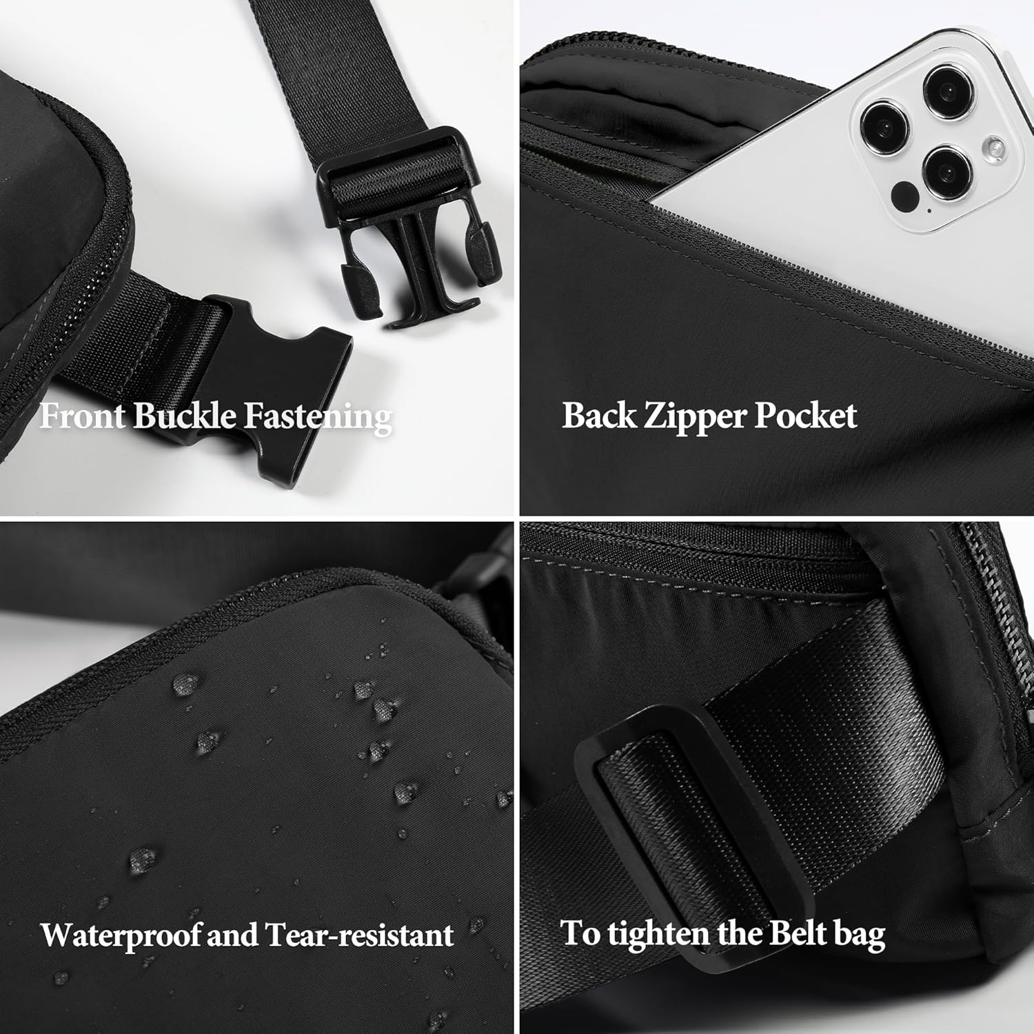 Lightweight Waterproof Waist Bag – Unisex Adjustable Crossbody Chest Pack, Compact 1L Travel & Sports Belt Bag