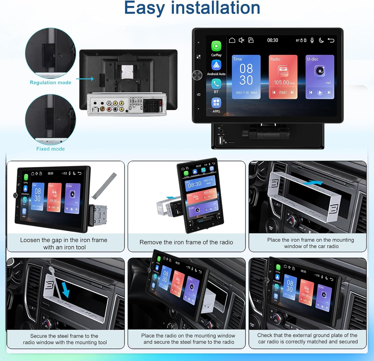 Hot Sale-10.4 Inch Single Din Car Stereo